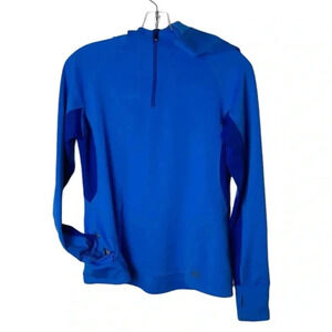 REI hoodie,  women small.3/4 zip,pull over,blue,fitted,gym, workout,activewear,